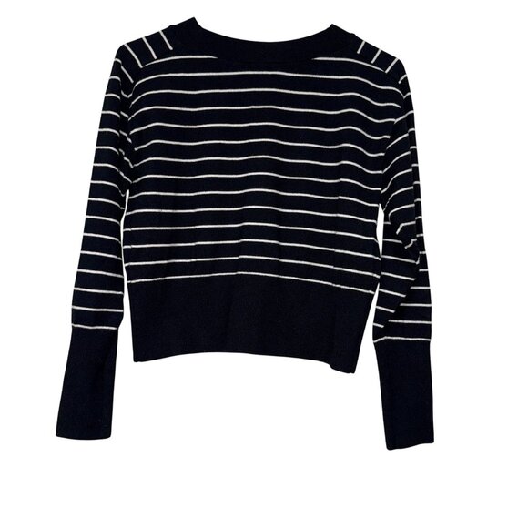 Philosophy Sweaters - Philosophy Republic Black/White Striped Cotton Sweater Size Small